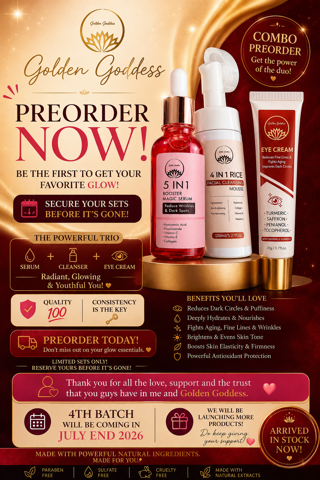 Serum,Cleanser,Eye Cream Combo